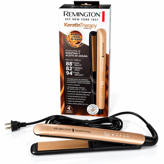 Plancha Remington S8599 Keratin Therapy Con Keratina Y Aceite De Argán