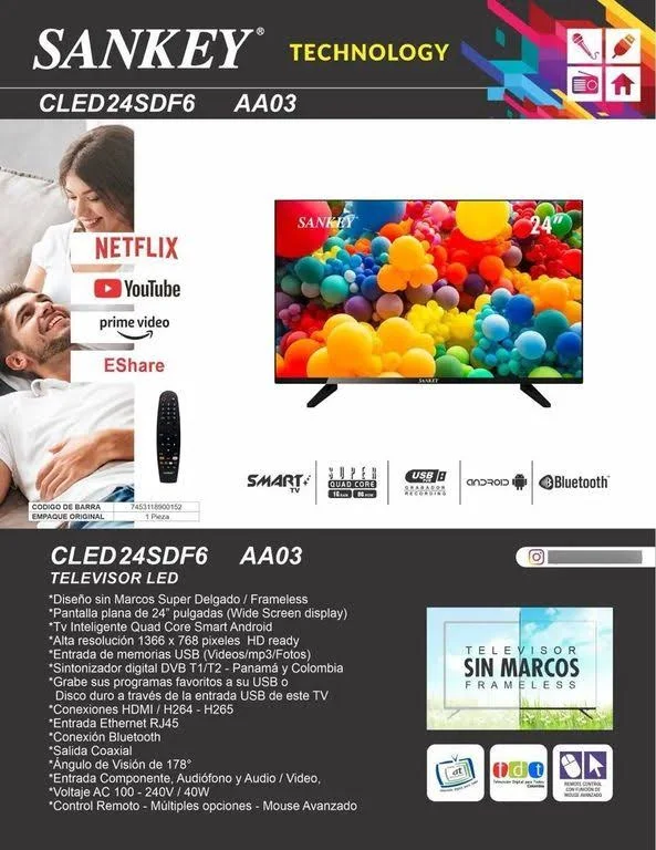 Televisor Sankey Smart TV de 24 Pulgadas