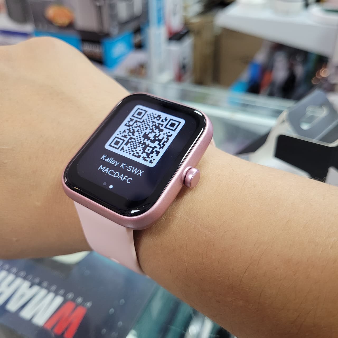 Reloj Smart Cuadrado Kalley K-watch Rosado Contesta Llamadas