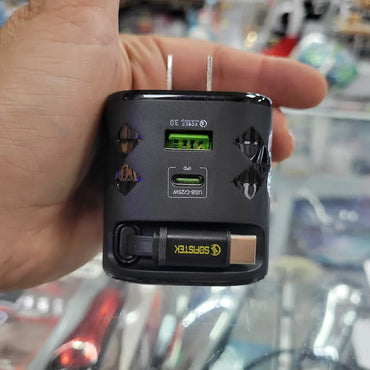 Cargador 65w Cable Retráctil