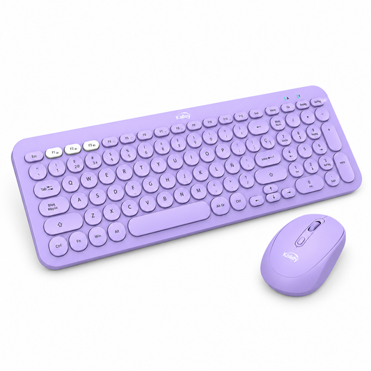 Combo Teclado Y Mouse Inalámbrico KALLEY K-CIM Morado Mate