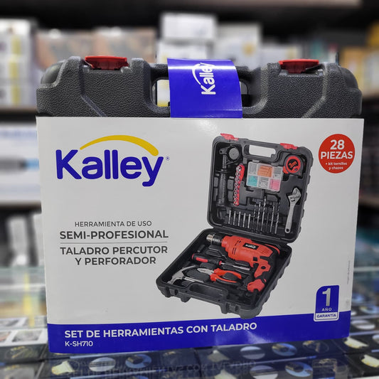 Taladro Kalley Percutor Con Kit Herramientas