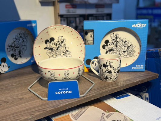 Set De Desayuno Corona Mickey Y Sus Amigos