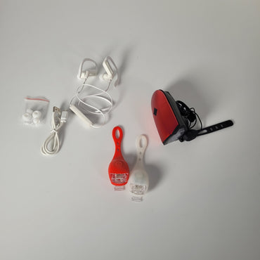 Combo Auriculares J&r Orejeras Obsequio Linterna Bicicleta + Sapitos