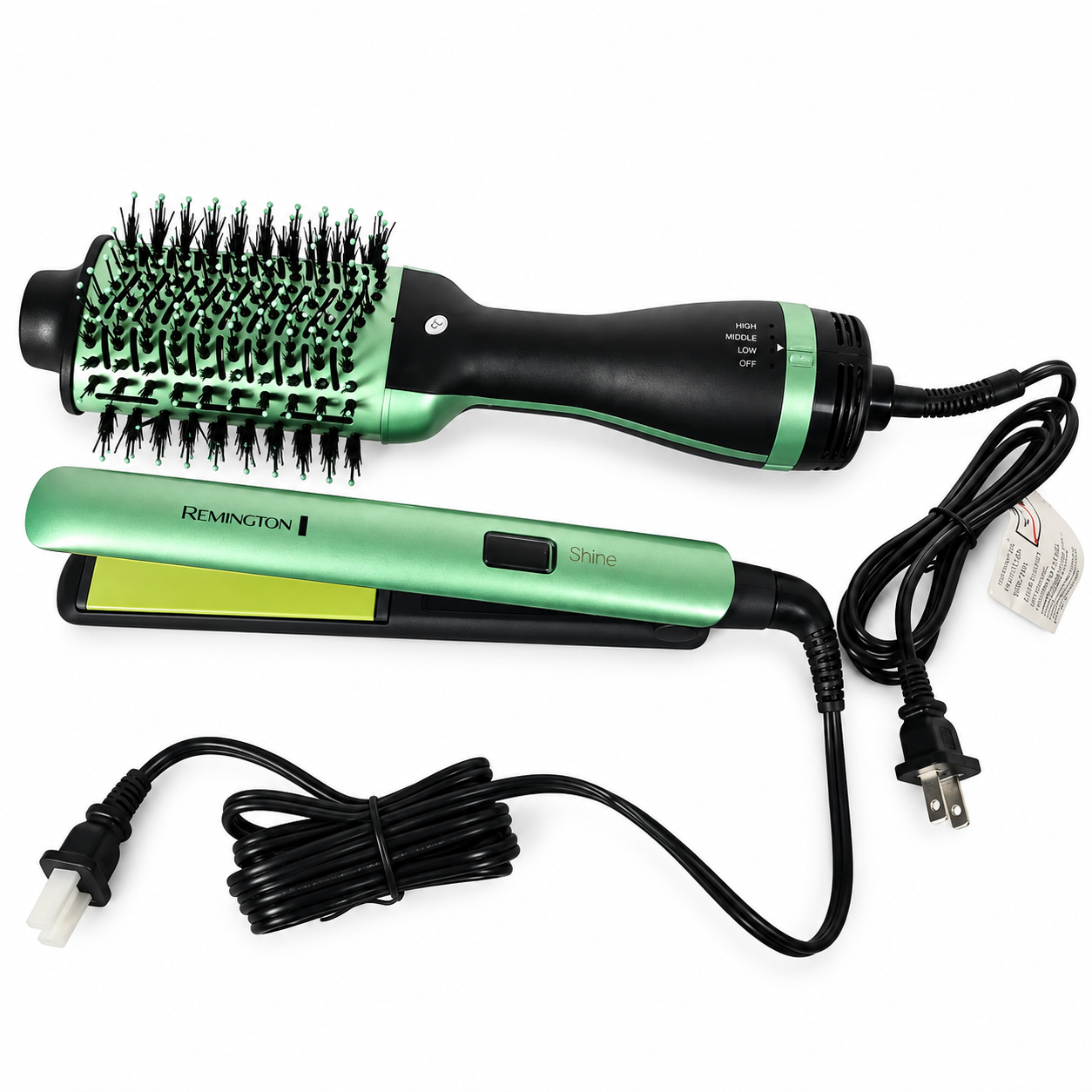 Combo Plancha Remington Aguacate + Cepillo Secador Aguacate