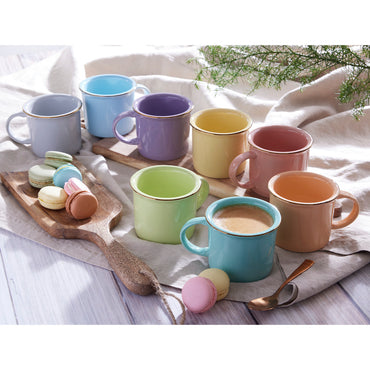 Juego De Pocillo mugs Corona Macaron Set X8 Unidades Diferentes Colores