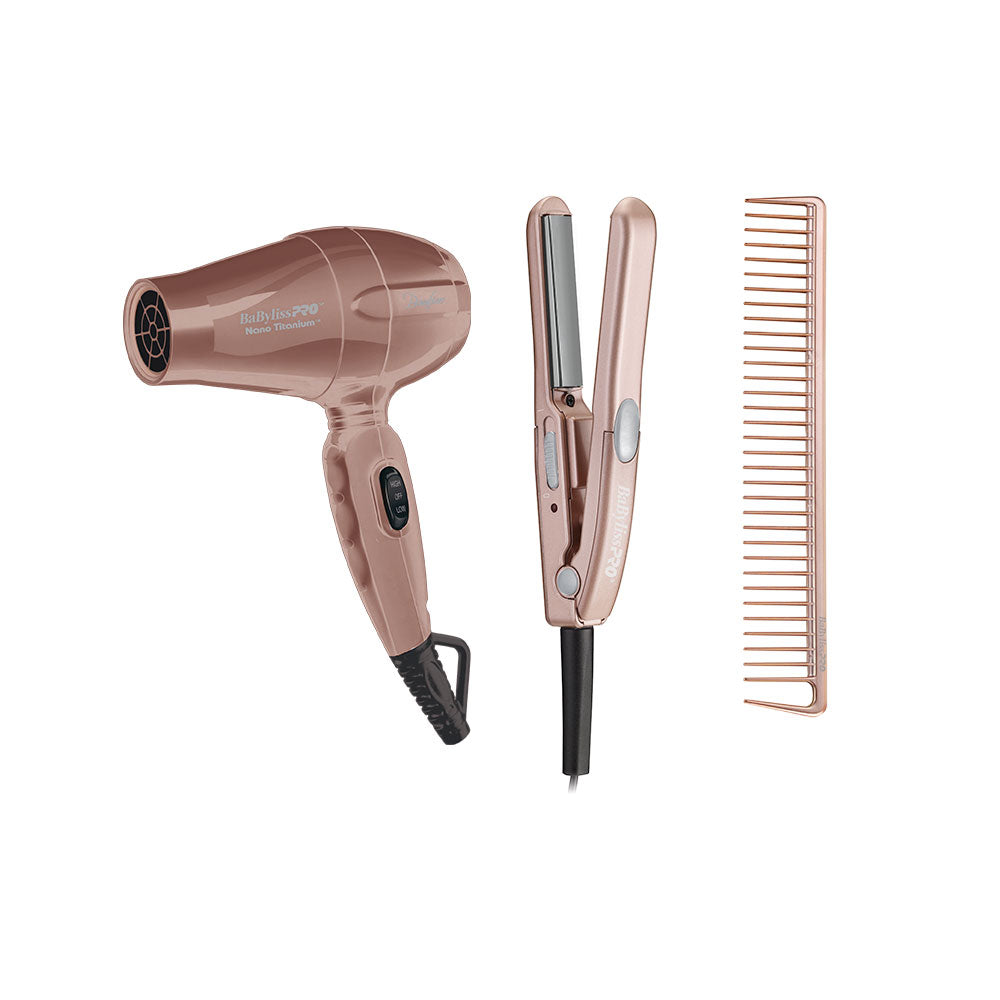 COMBO VIAJERO - PLANCHA + SECADOR + PEINE BABYLISS