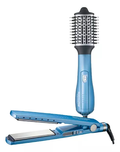 COMBO BABY LISS PLANCHA DIGITAL DELGADA + CEPILLO SECADOR AZUL