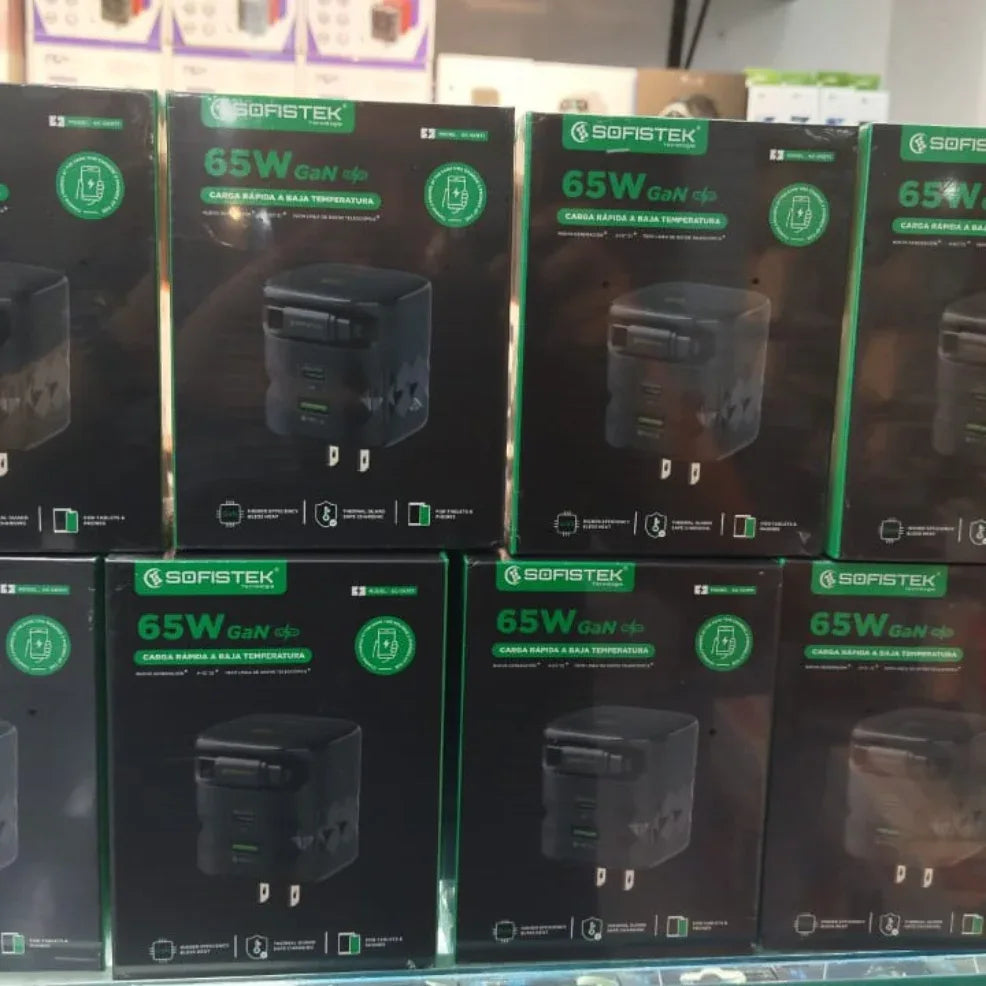 Cargador 65w Cable Retráctil