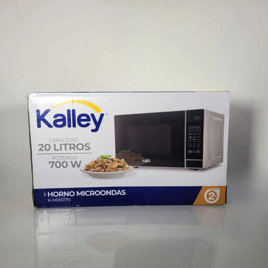 Microondas Kalley Negro Borde Plata 20 Litros