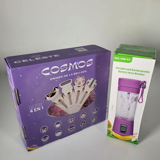 Combo Depiladora De Dama Multifuncional Cms Celeste 4 En 1 Obsequio Licuadora Portátil
