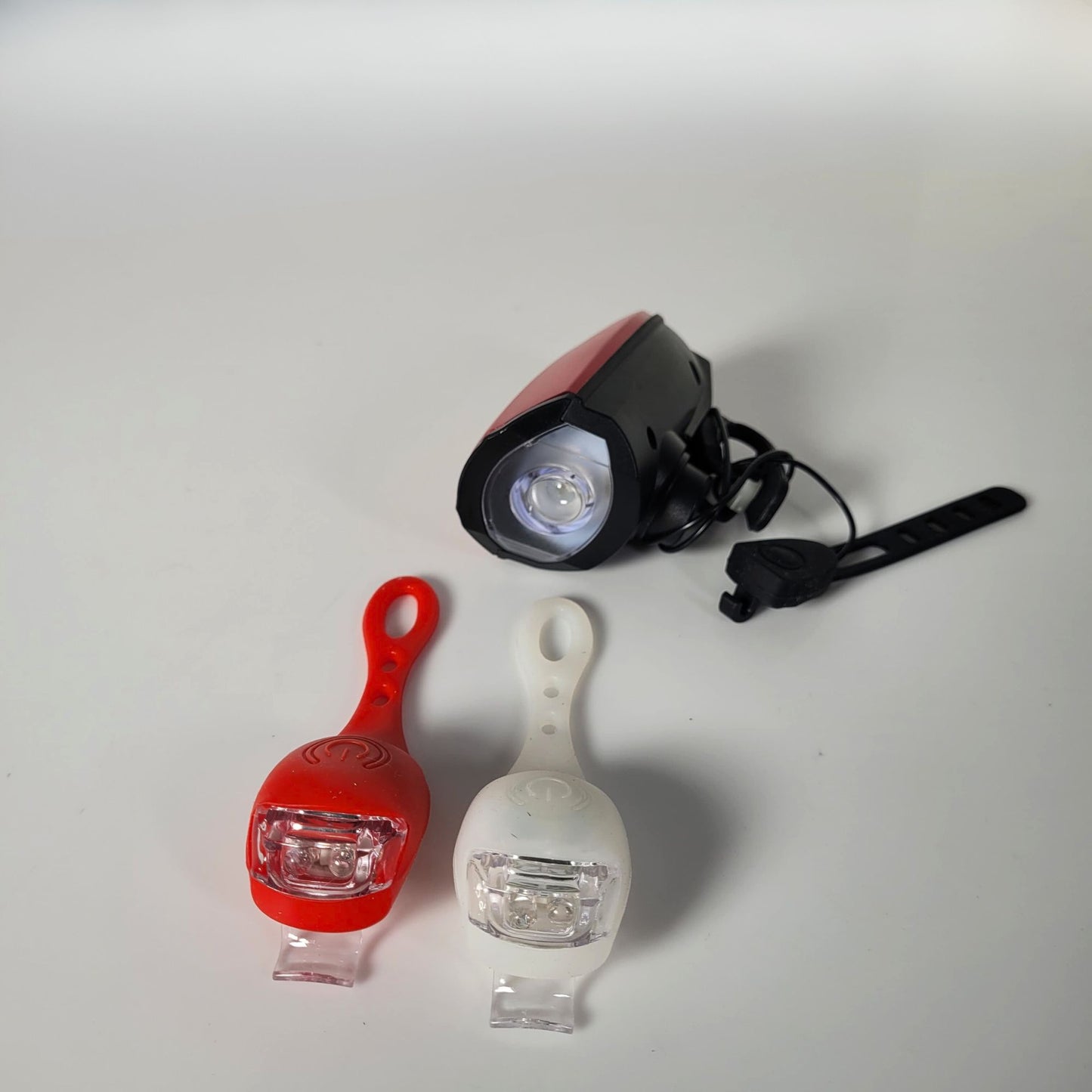 Combo Auriculares J&r Orejeras Obsequio Linterna Bicicleta + Sapitos