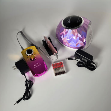 Combo Lampara De Uñas 120w + Drill Inalámbrico 35.000 Rpm