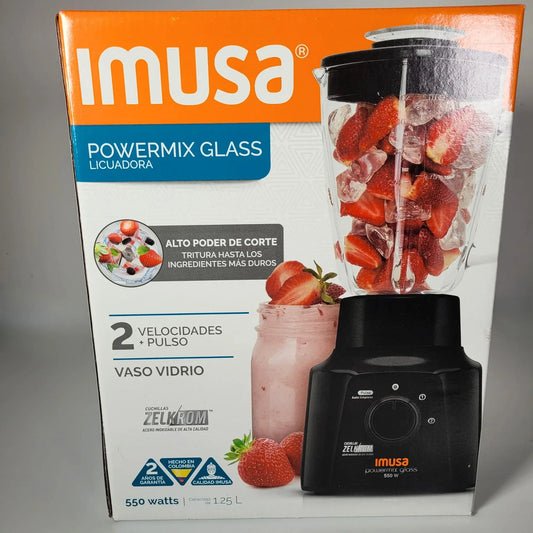 Licuadora Imusa Power Glass Vaso Vidrio 2 Velocidades