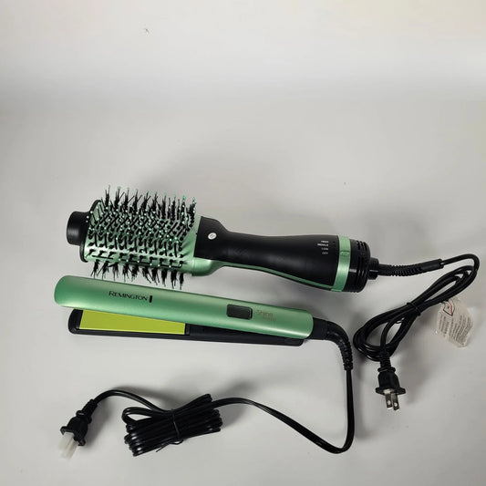 Combo Plancha Remington Aguacate + Cepillo Secador Aguacate