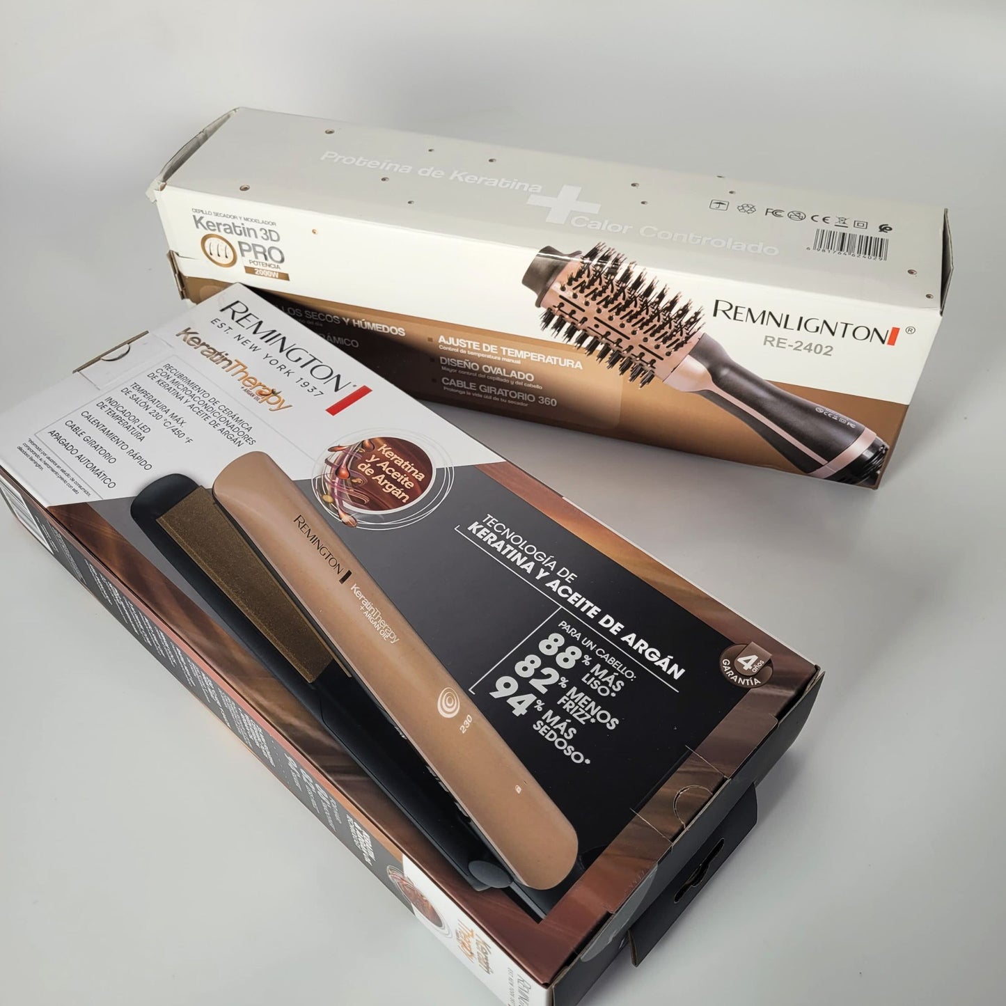 Combo Plancha Remington Keratina + Cepillo Secador Keratina