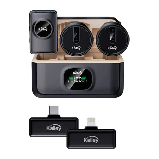 Kit De 2 Micrófonos De Solapa KALLEY K-MIC Inalámbricos Para Celular