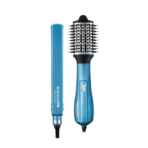 COMBO BABY LISS PLANCHA DIGITAL DELGADA + CEPILLO SECADOR AZUL