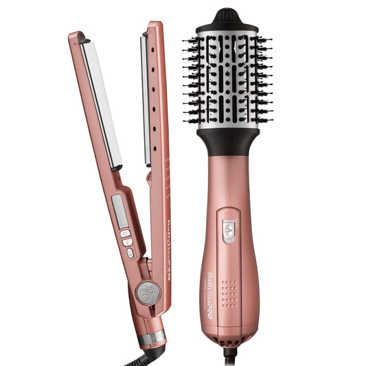Combo Baby Liss Rosa Gold - Plancha Digital Mediana + Cepillo Secador 2.5"