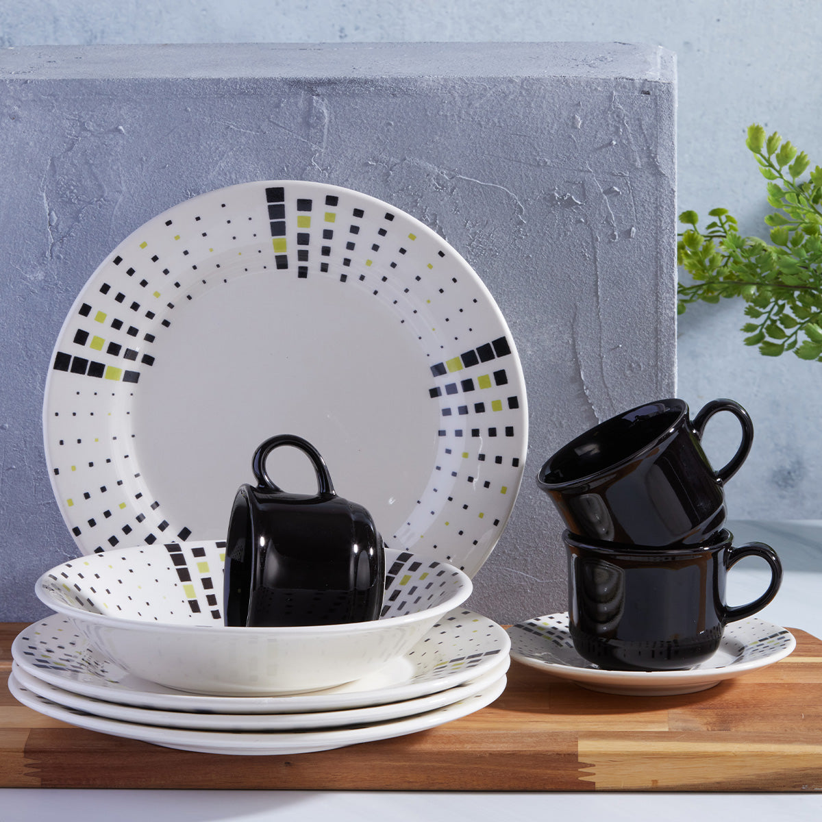 Vajilla Corona Lunares Y Rayas