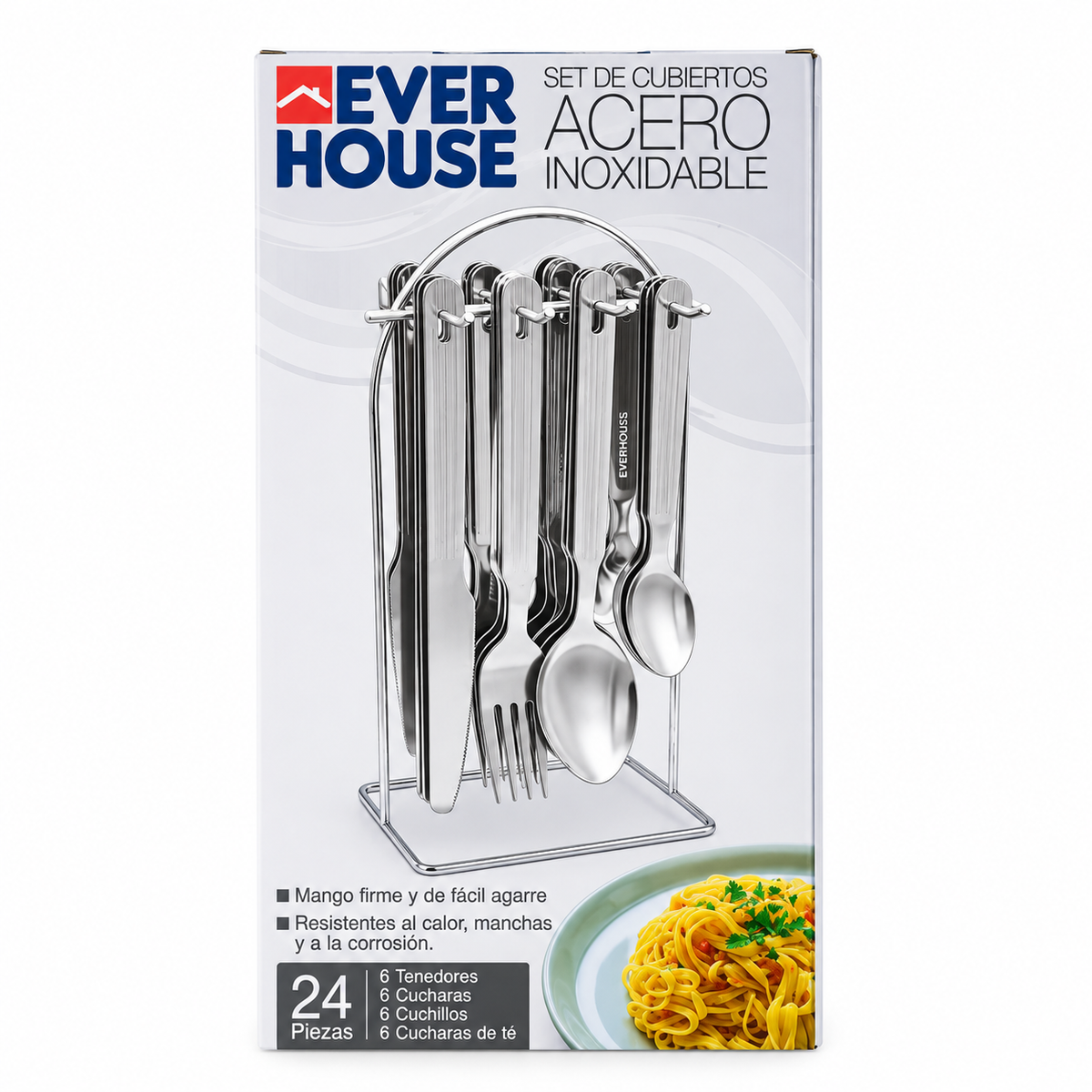 Juego De Cubiertos Everhouse Acero X 24 Piezas