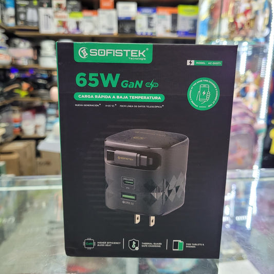 Cargador 65w Cable Retráctil