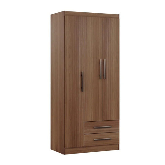 Closet 83x183x47 Cm Nogal 2 Cajones 3 Puertas Casa Bonita
