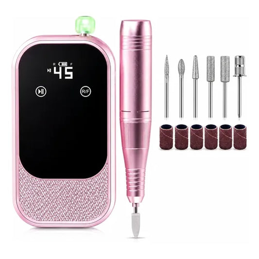 Drill De Uñas ROHS 45.000 RPM Táctil Con Fresas Y Mirellado