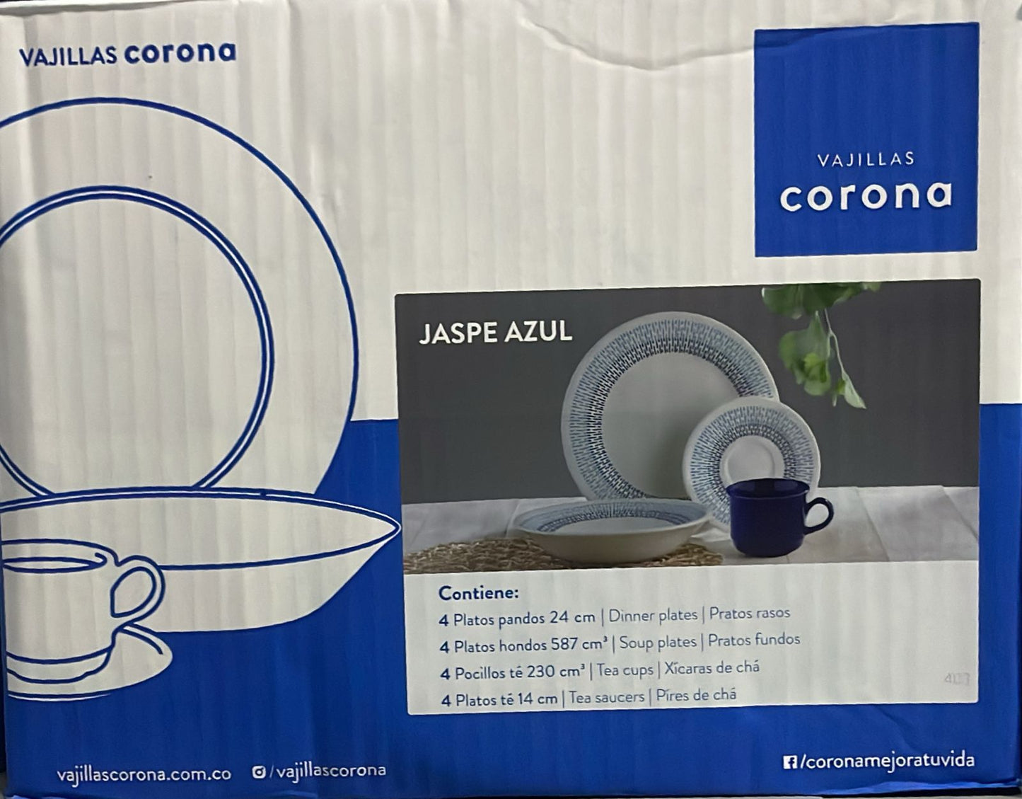 Vajilla Corona Jaspe Azul