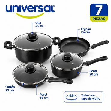 Juego De Ollas Universal 7 Piezas