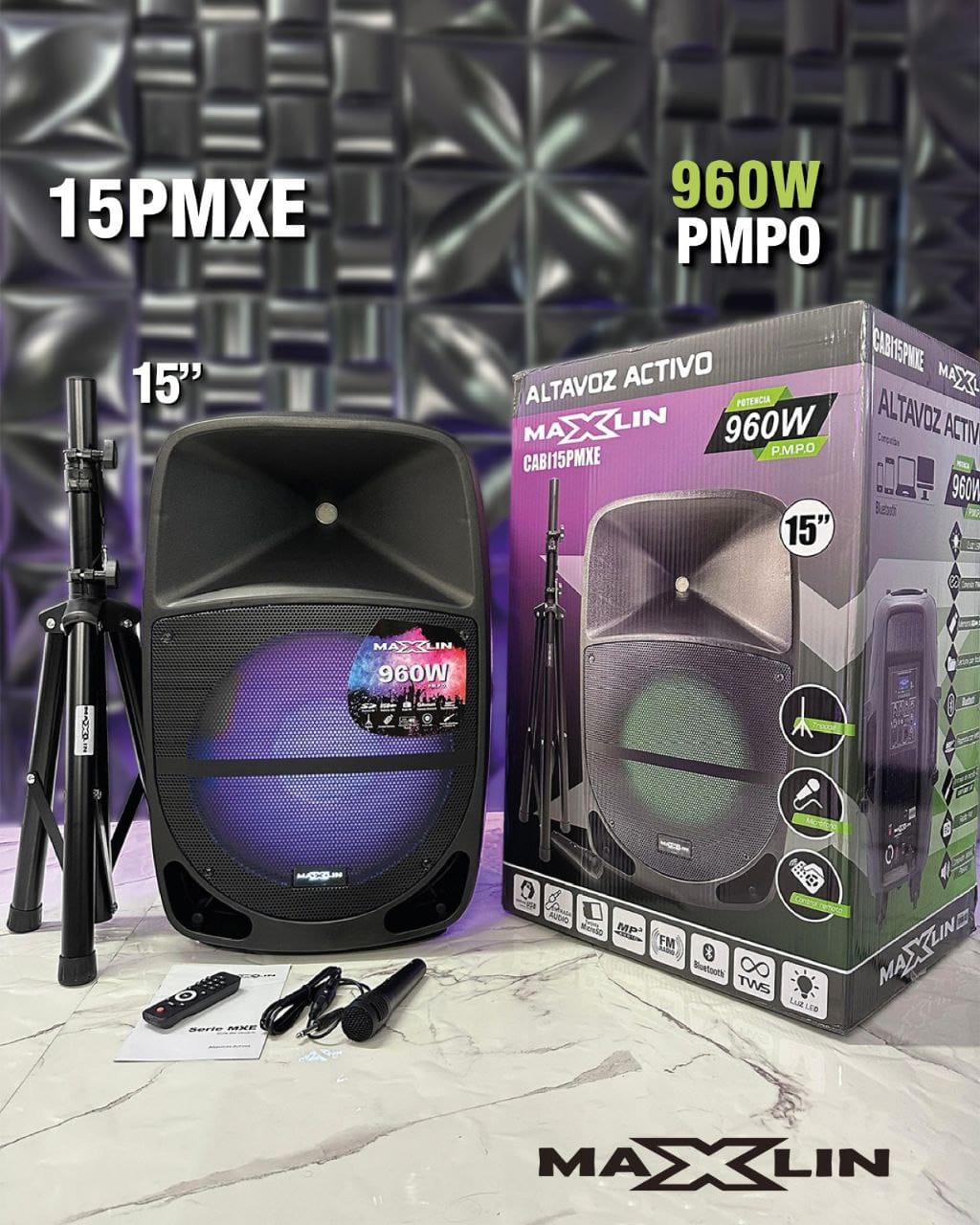 Cabina De Sonido Maxlin 15" 960w