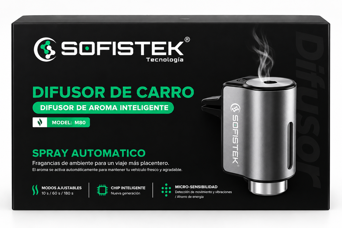 Difusor De aroma Para Carro Con Cable De Carga Inteligente Sofistek M80