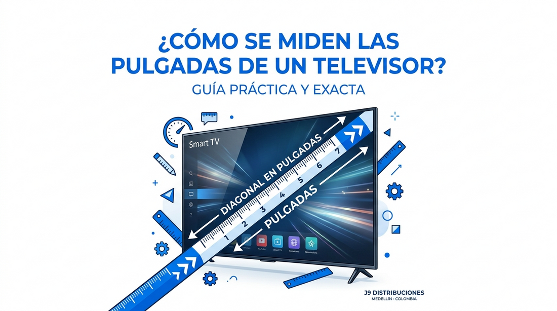 cómo se miden las pulgadas de un televisor