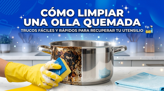 como limpiar una olla quemada​