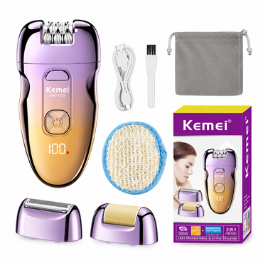 Depiladora Kemei KM-7103 3 En 1 Recargable Para Mujer
