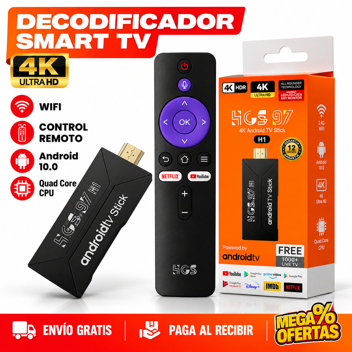 Tv Stick Android Naranja