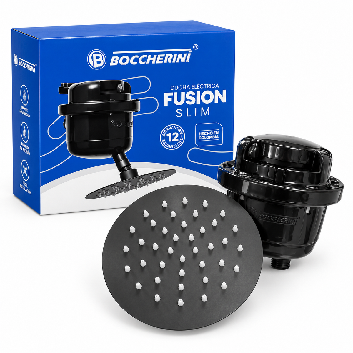 Ducha Regadera Slim Boccherini 110v Negra