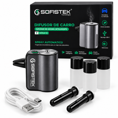 Difusor De aroma Para Carro Con Cable De Carga Inteligente Sofistek M80