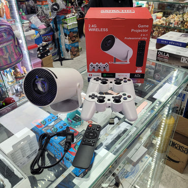 PROYECTOR GAMER CON CONSOLA DE JUEGOS WIFI Y 2 CONTROLES