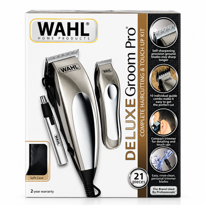 Maquina De Motilar Combo Wahl Deluxe 21 Piezas