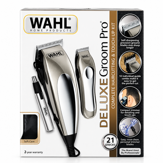 Maquina De Motilar Combo Wahl Deluxe 21 Piezas