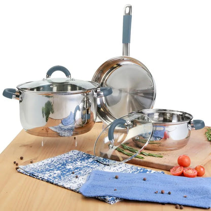 JUEGO DE OLLAS HOME ELEMENTS 5 PIEZAS EN ACERO