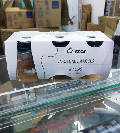 Vasos London Rocks X6 Morado y Azul