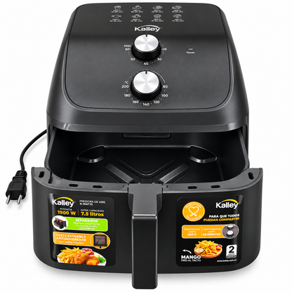 Freidora De Aire Kalley K-MAF75 De 7,5 Litros 1900 W Negra