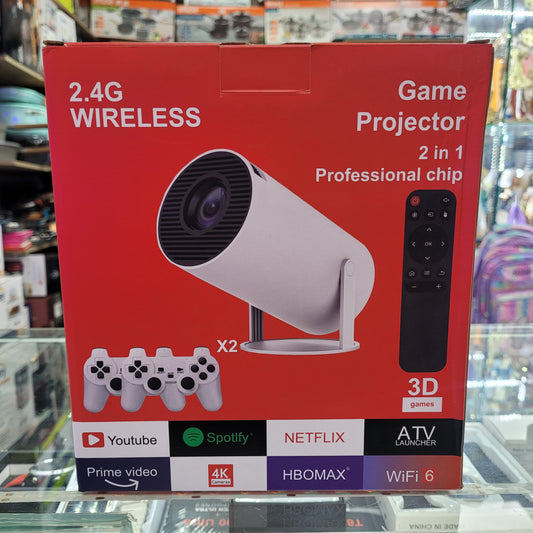 PROYECTOR GAMER CON CONSOLA DE JUEGOS WIFI Y 2 CONTROLES