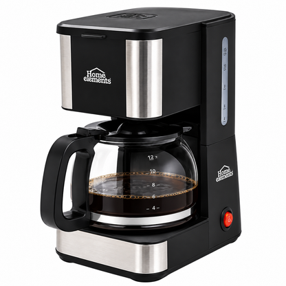 Cafetera Home Elements HECAI12N De 12 Tazas Con Jarra De Vidrio