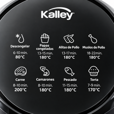 Freidora de Aire KALLEY K-MAF35 De 3.5 Litros Con 8 Programas