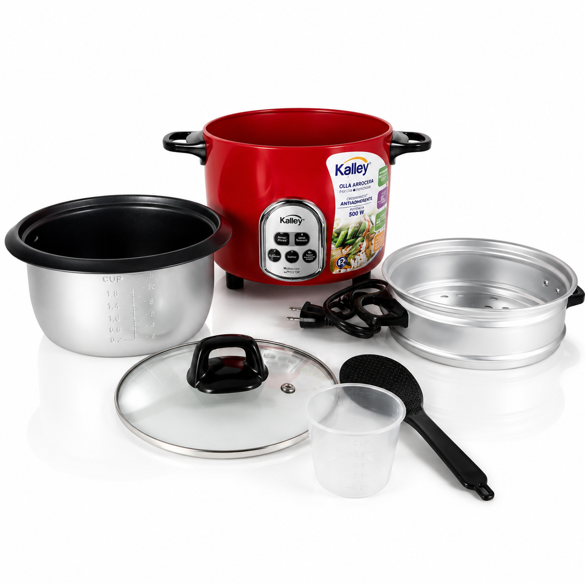 Arrocera Kalley 7 Tazas Digital Roja