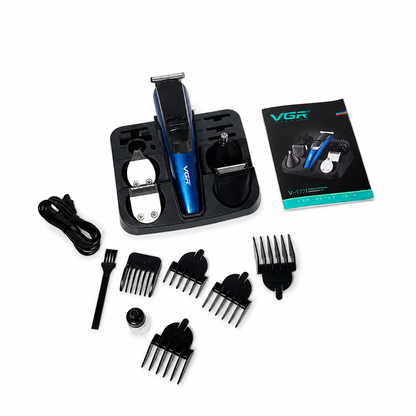 Kit De Afeitado VGR V-172 8 En 1 Recargable USB Para Cabello Y Barba