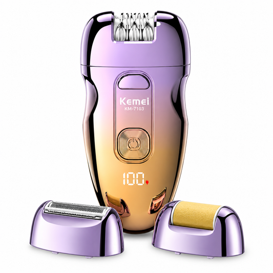 Depiladora Kemei KM-7103 3 En 1 Recargable Para Mujer